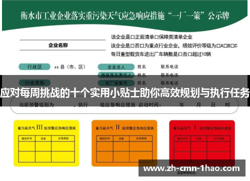 应对每周挑战的十个实用小贴士助你高效规划与执行任务